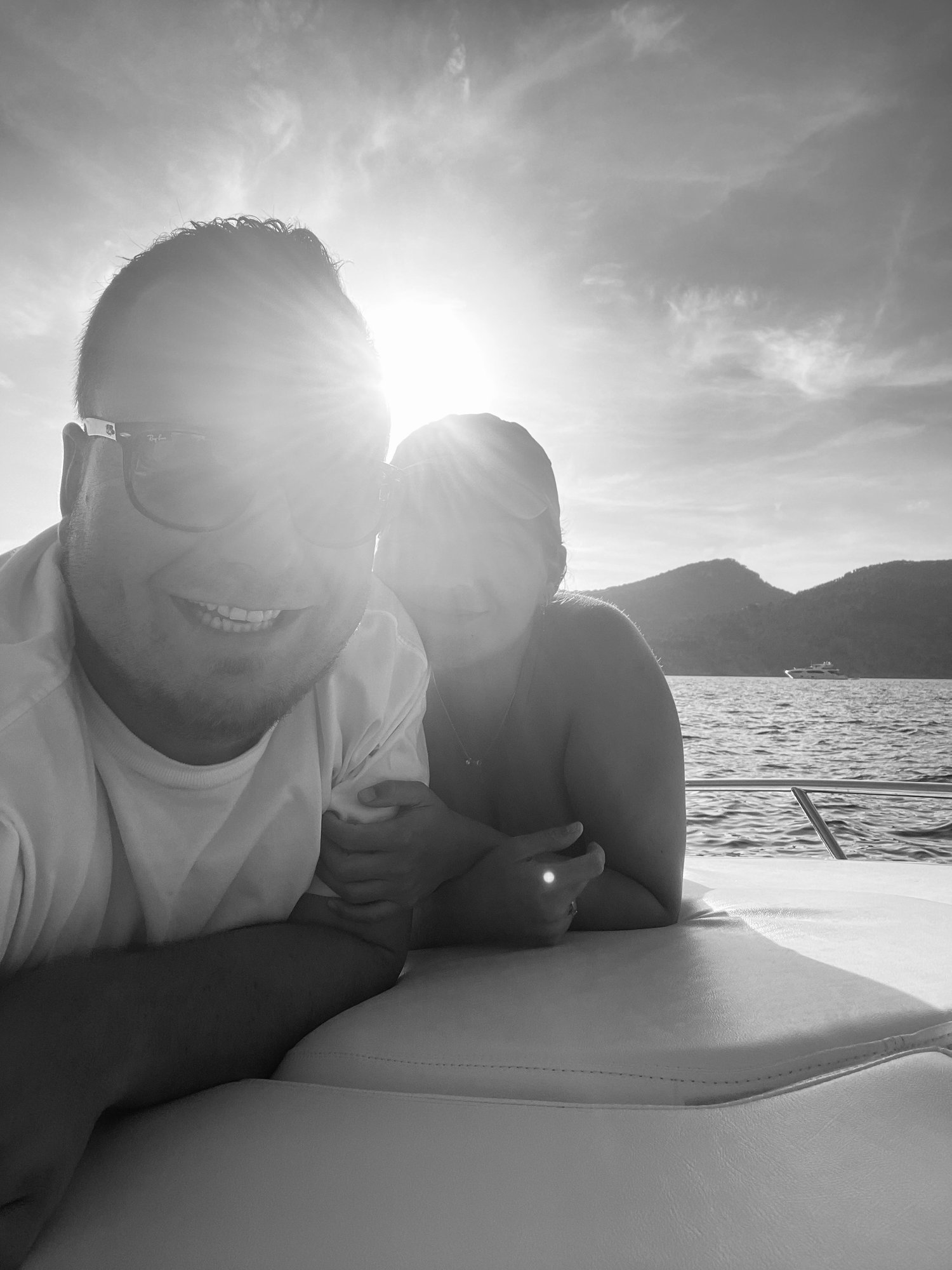 Christoph and Jessica on a boat